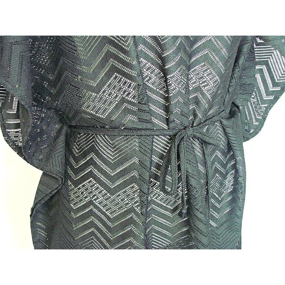 Mario Serrani Italy Womens Swim Suit Cover Up Black Lightweight Eyelet Sz Small - Picture 3 of 12